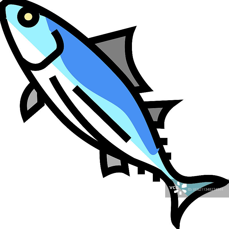 鲣鱼彩色图标图片素材