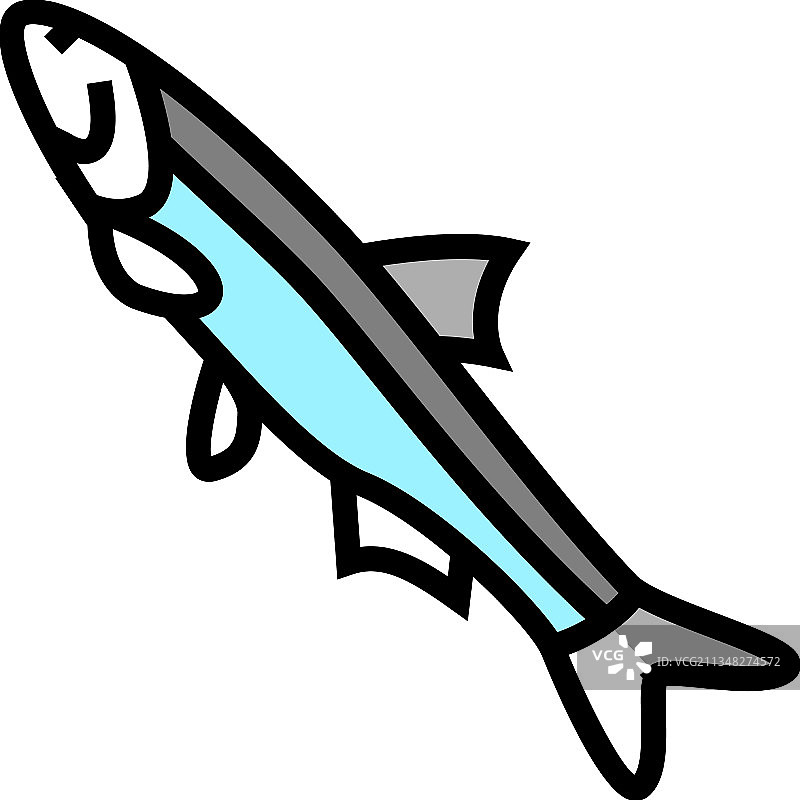 秘鲁鳀鱼彩色图标图片素材