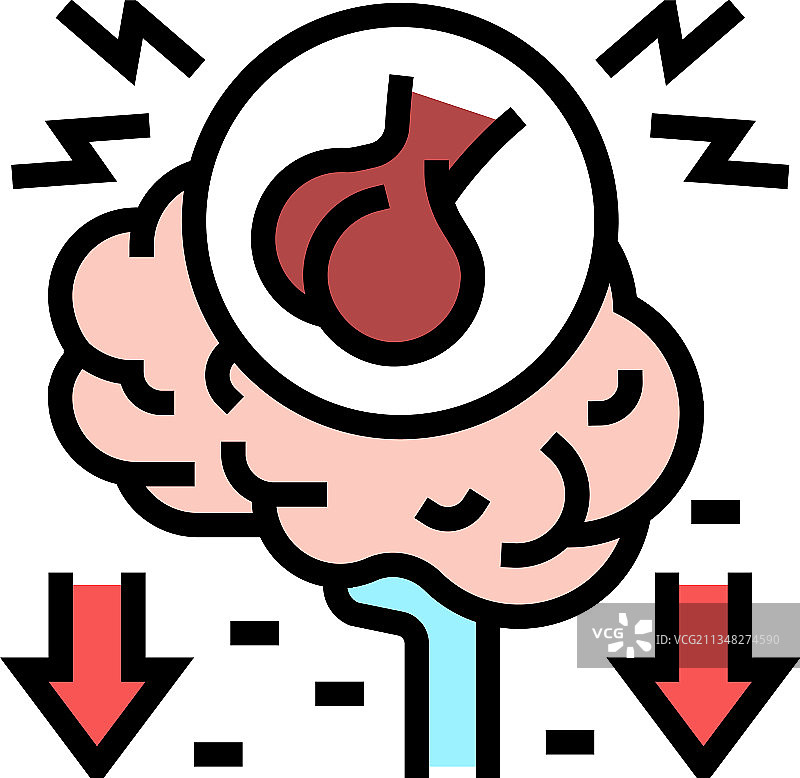 垂体功能减退内分泌彩色图标图片素材