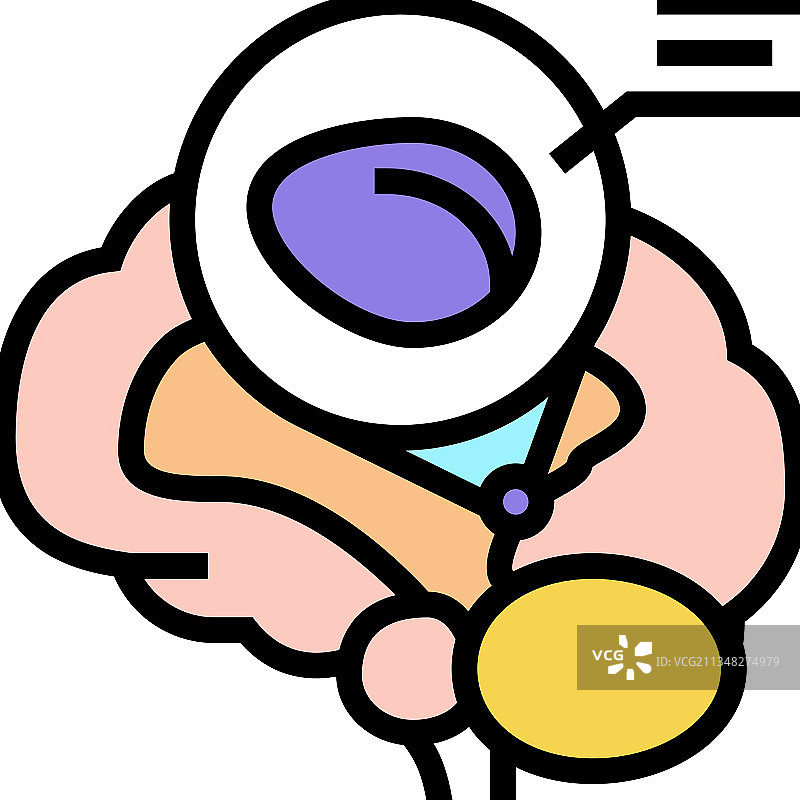 松果体，内分泌学彩色图标图片素材