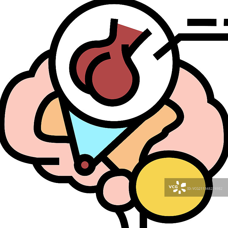 脑垂体腺内分泌彩色图标图片素材