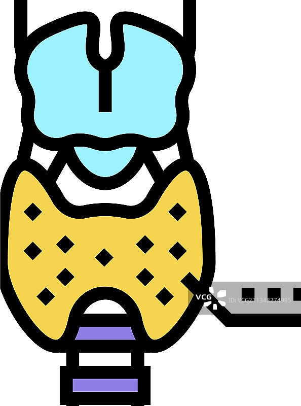 甲状腺内分泌学彩色图标图片素材