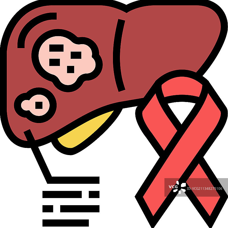 肝癌彩色图标图片素材