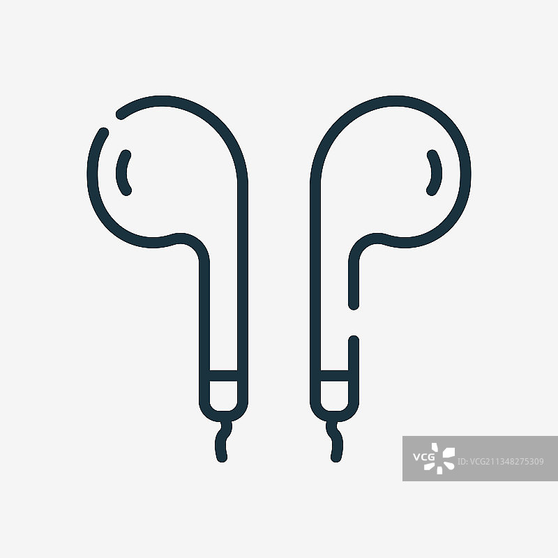 耳机轮廓线条图标图片素材