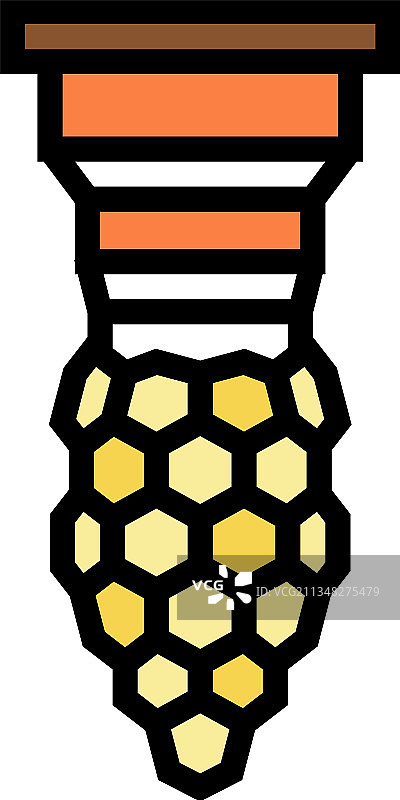 蜂王产卵养蜂彩色图标图片素材