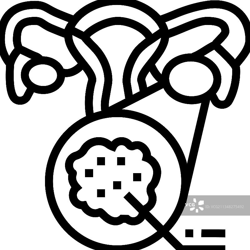 多囊卵巢综合征内分泌科线条图标图片素材