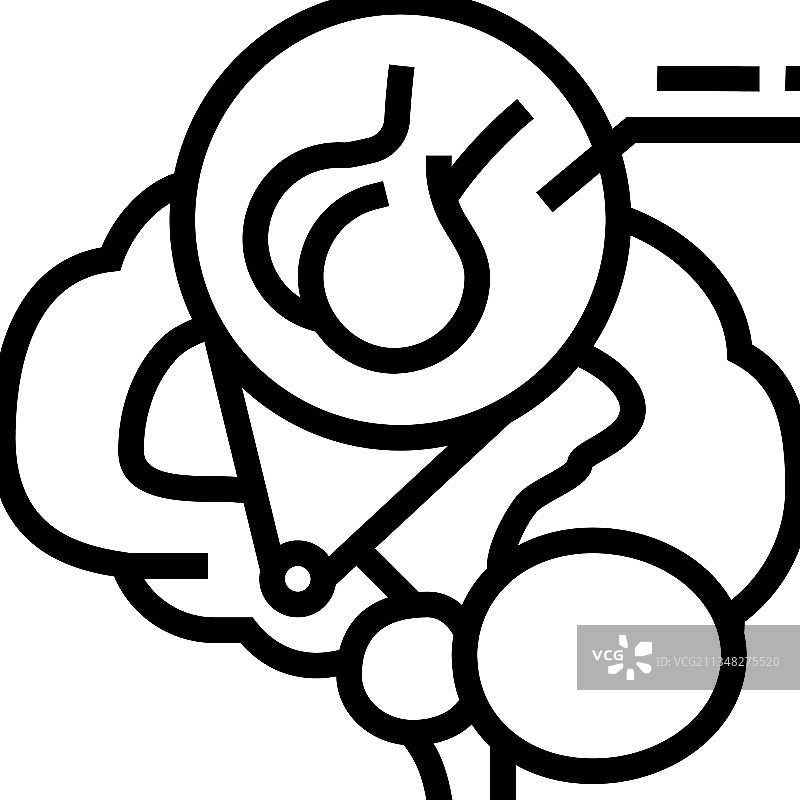 脑垂体分泌学线性图标图片素材