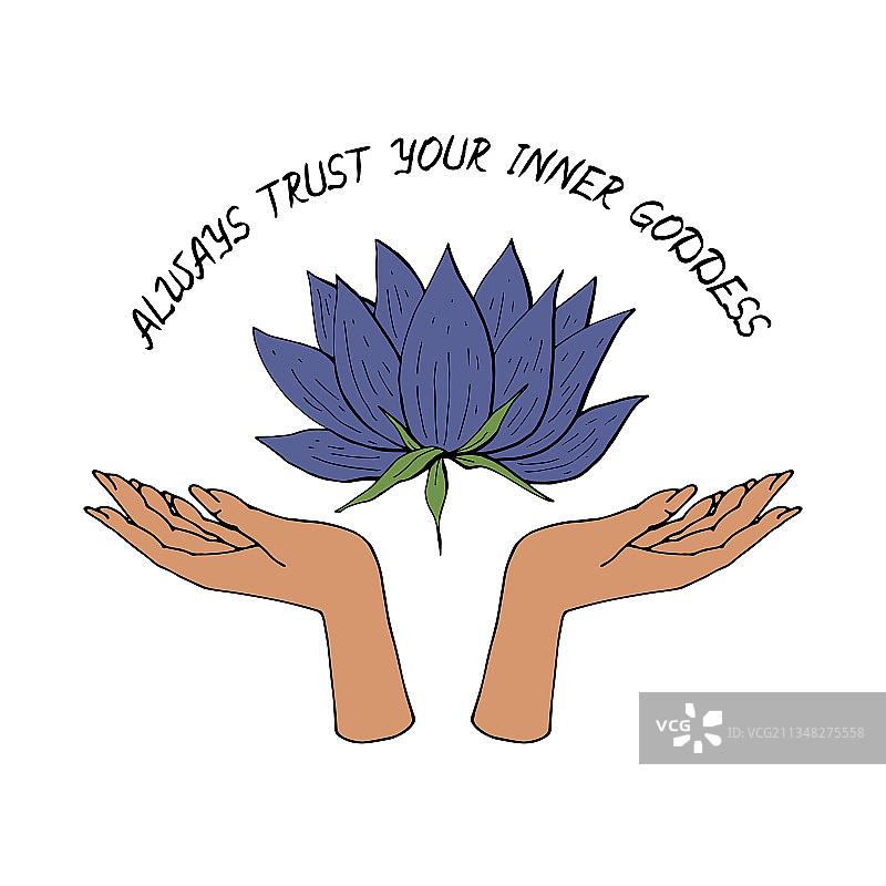 复古金色和黑色神秘手持荷花图片素材