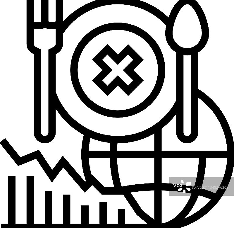 食品社会问题线性图标图片素材