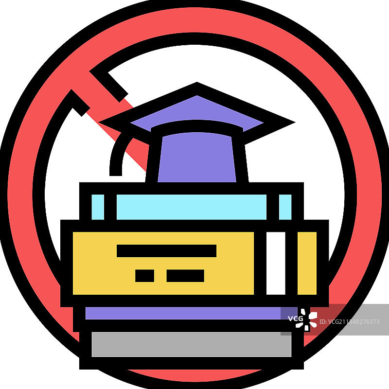 缺乏教育的社会问题彩色图标图片素材