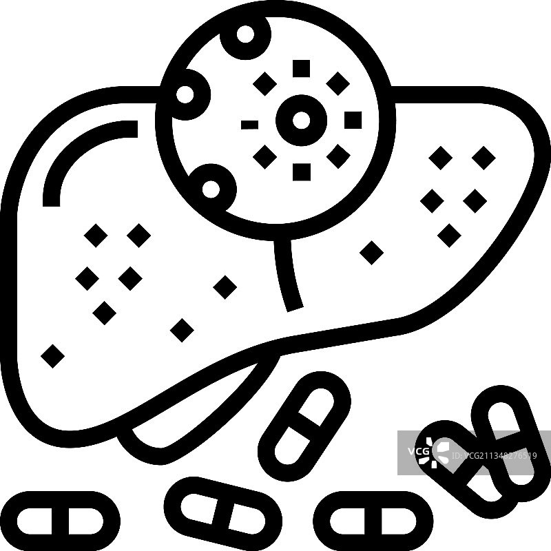 抗病毒药物肝炎线图标图片素材