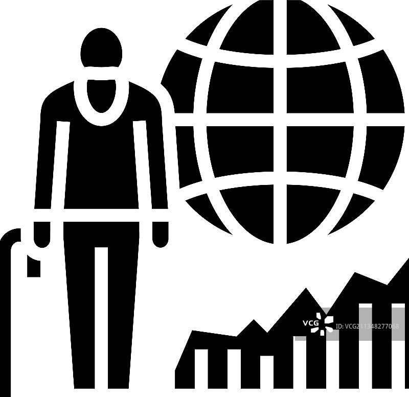 老龄化社会问题标志图标图片素材