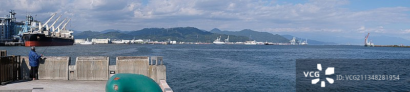 日本静冈县清水市骏河湾清水港图片素材