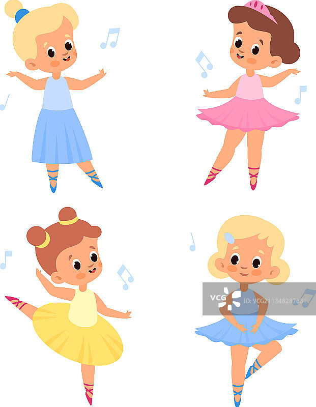 穿着芭蕾舞短裙的可爱女孩图片素材