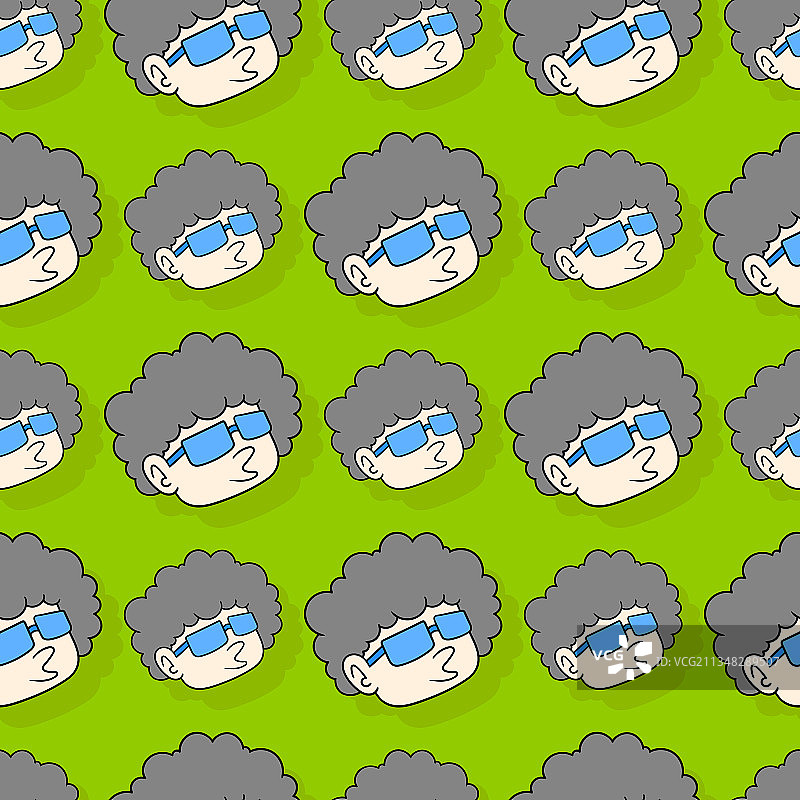 酷炫的非裔男人无缝重复图案背景图片素材