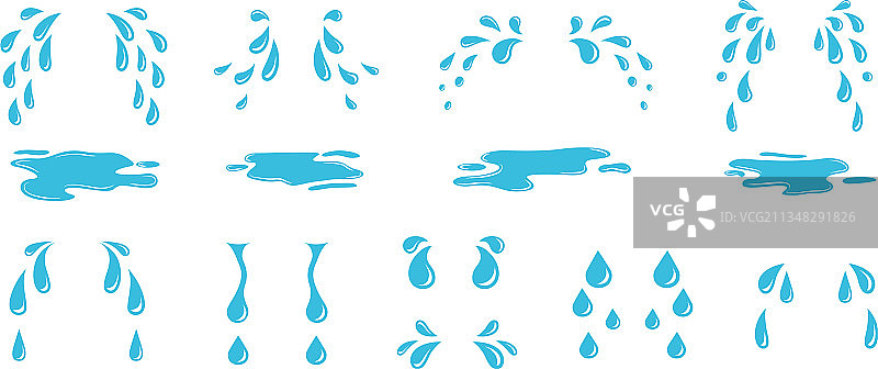 卡通泪水扁平水滴汗滴图片素材