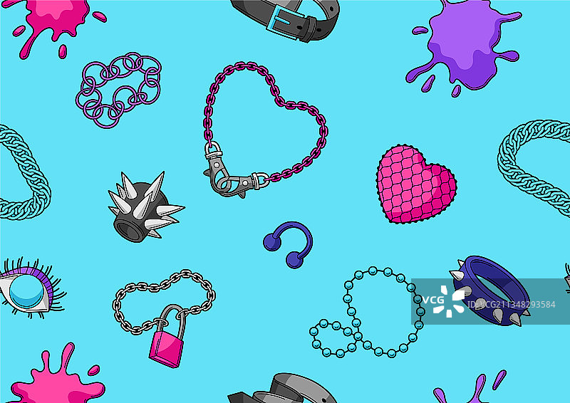 青年亚文化符号无缝图案图片素材