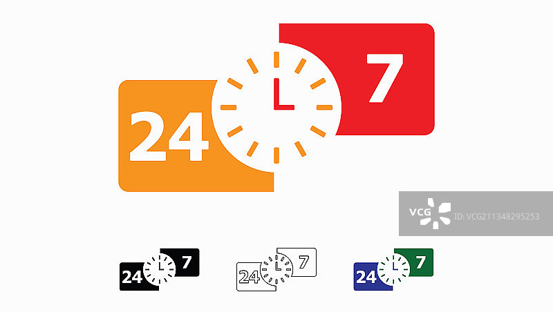24小时7天时钟图片素材