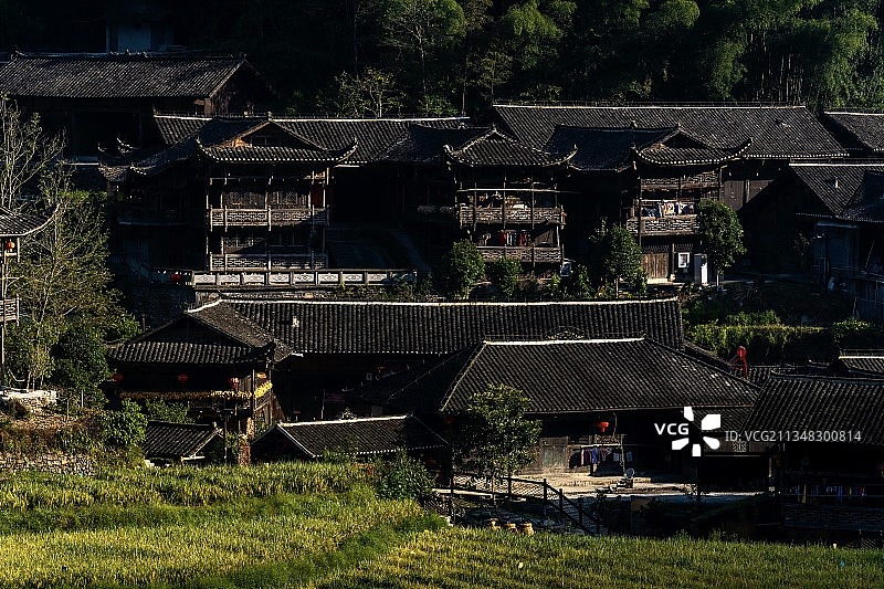 湖北恩施古村落彭家寨秋意渐浓景色宜人！图片素材