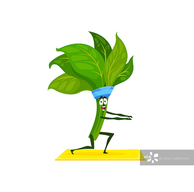 卡通菠菜人物健身普拉提运动图片素材