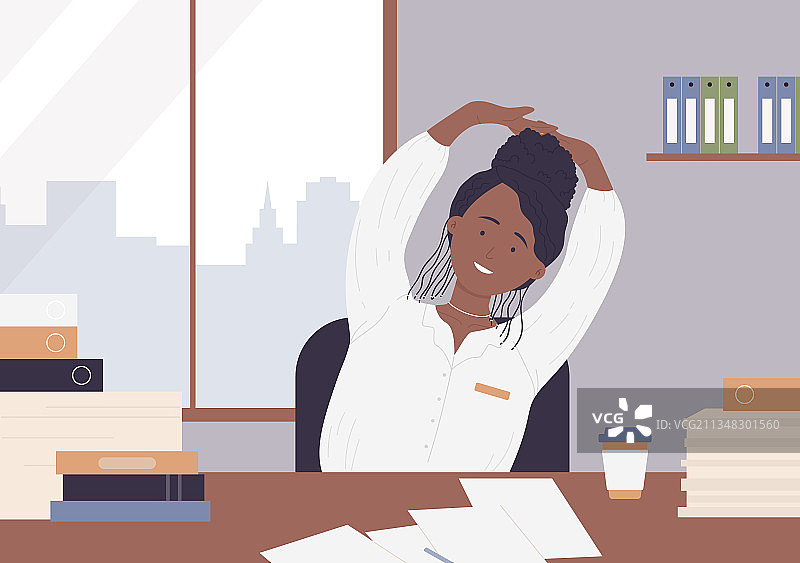 商务女士办公室健身图片素材