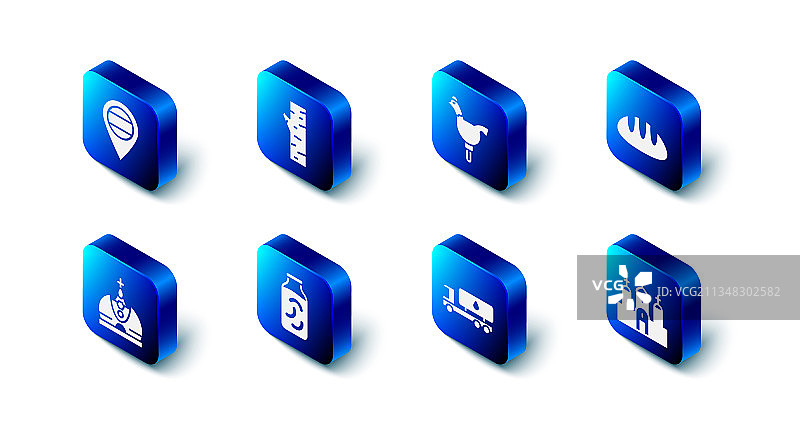 白桦树、小公鸡、棒棒糖和面包图片素材