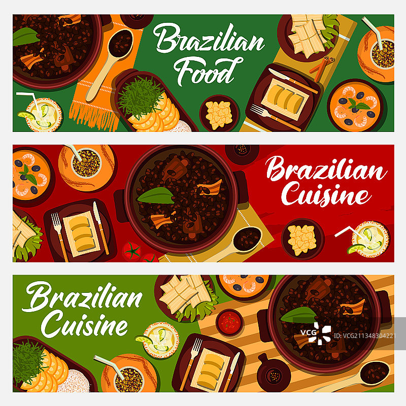 巴西美食卡通横幅图片素材