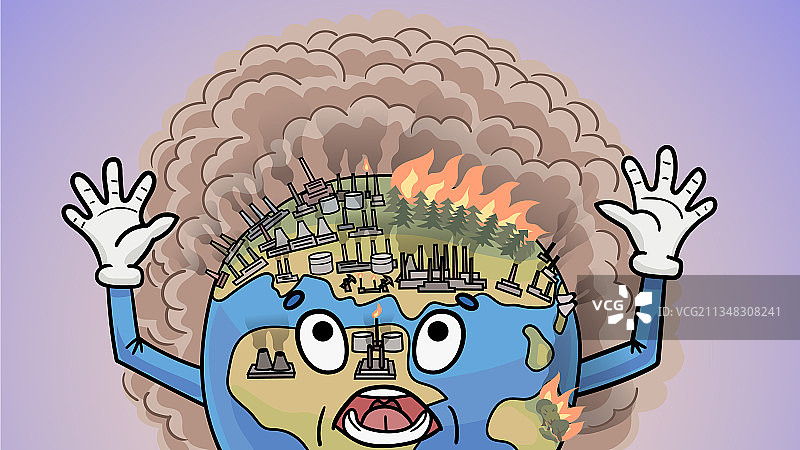 人类工业活动正在破坏地球图片素材