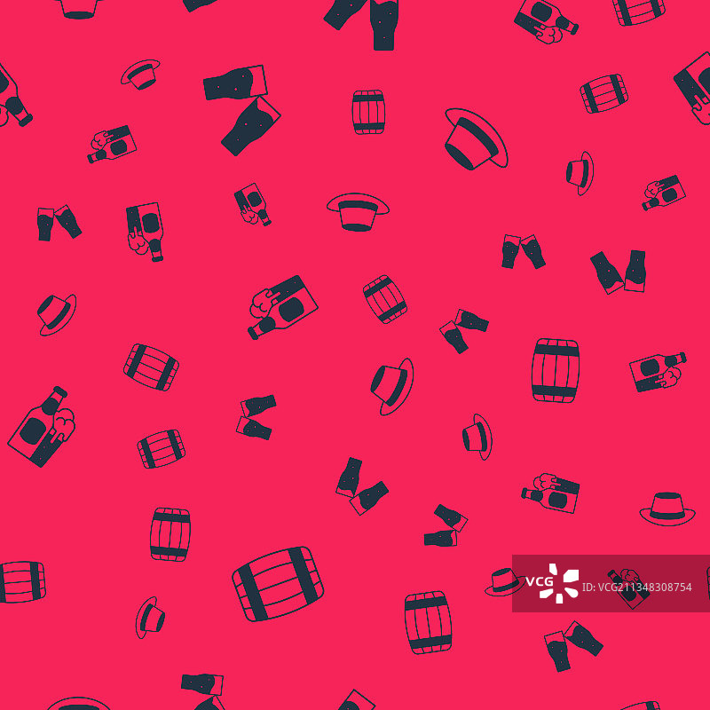 木制酒桶、啤酒杯和啤酒瓶图片素材