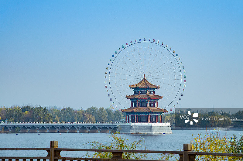 泰安天颐湖风光图片素材