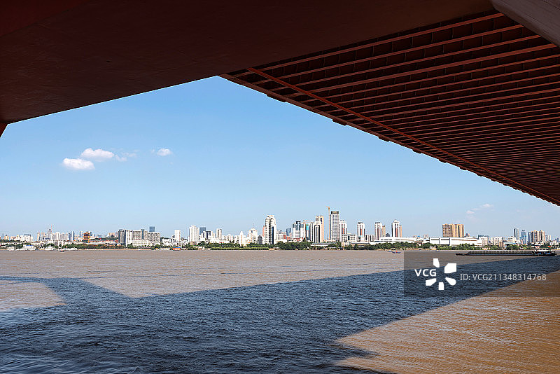 长江 黄鹤楼 远眺 鹦鹉洲长江大桥图片素材