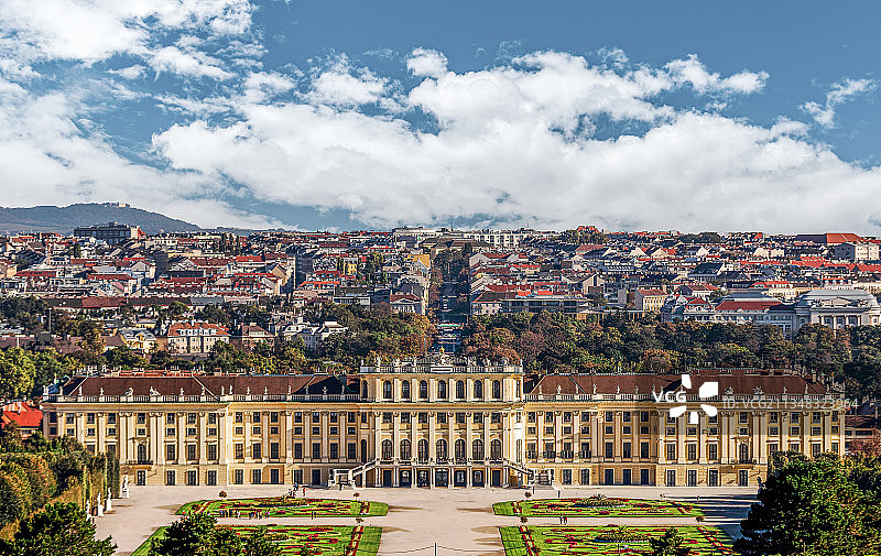 欧洲奥地利维也纳美泉宫美景宫霍夫堡宫卡尔教堂莫扎特小金人图片素材