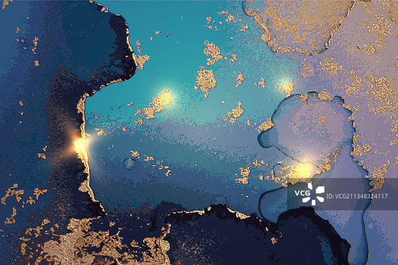 现代海蓝蓝金背景图片素材