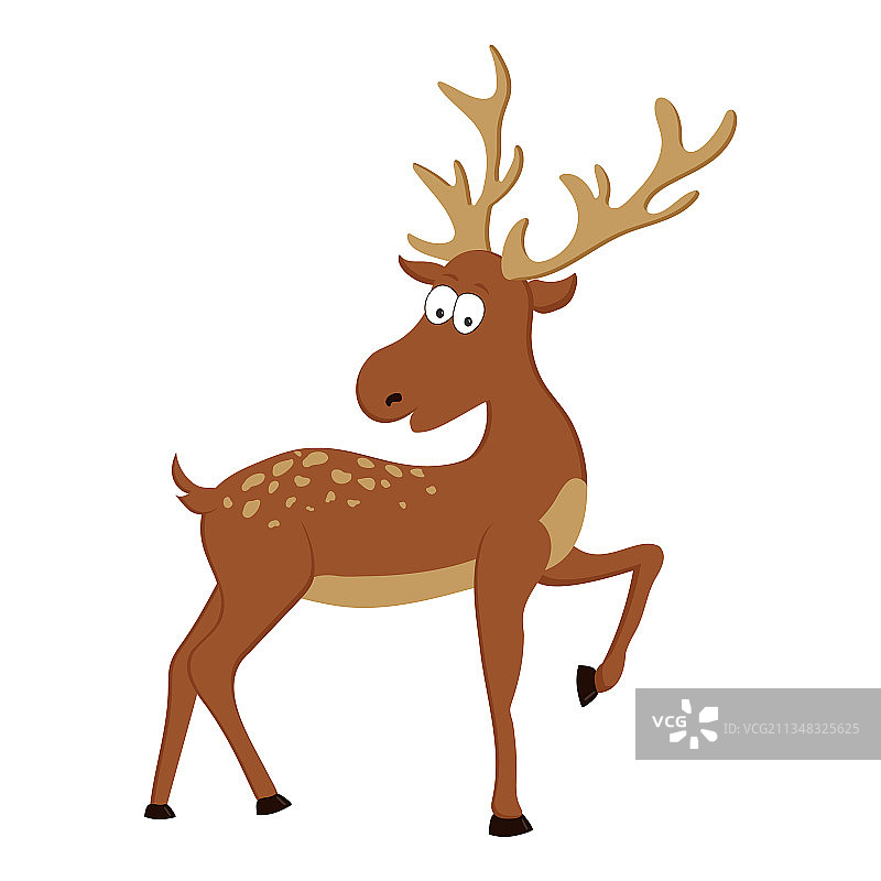 可爱卡通长角鹿图片素材
