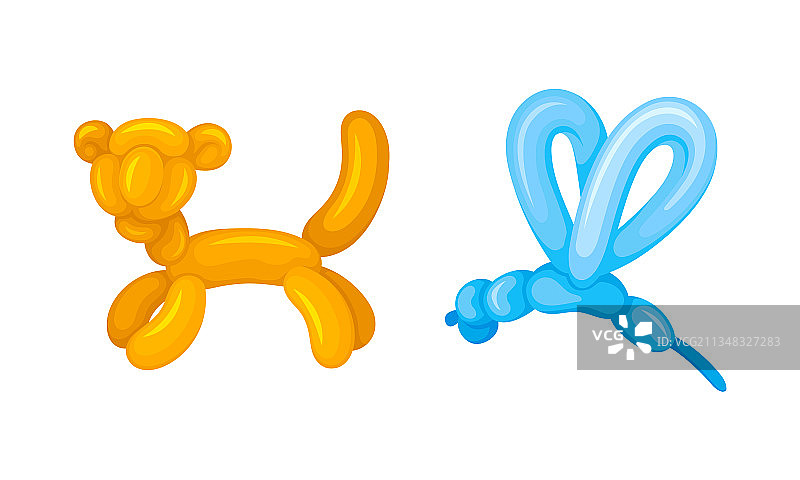 充气制成的可爱老虎蜻蜓动物图片素材