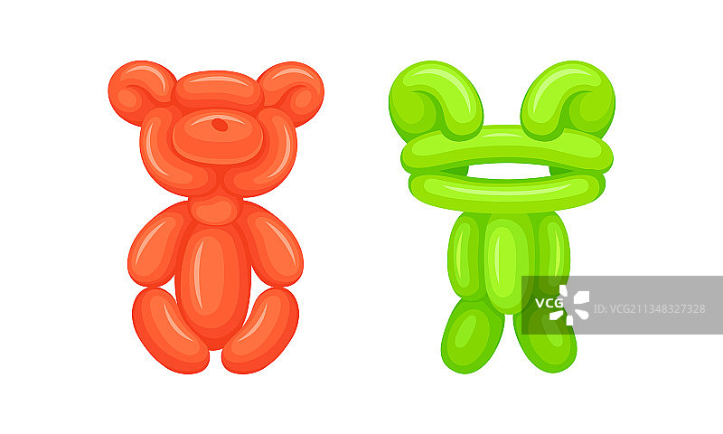 充气可爱小熊青蛙动物图片素材