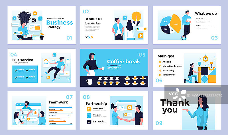 信息图表幻灯片模板设计5图片素材