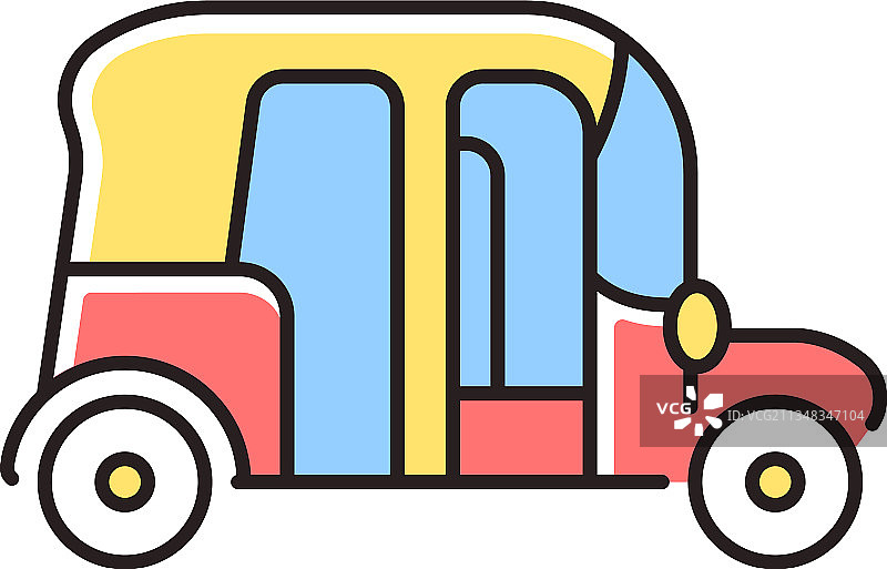 自动人力车RGB颜色图标图片素材