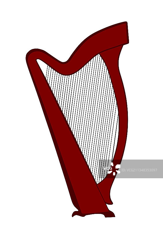 竖琴剪影图片素材