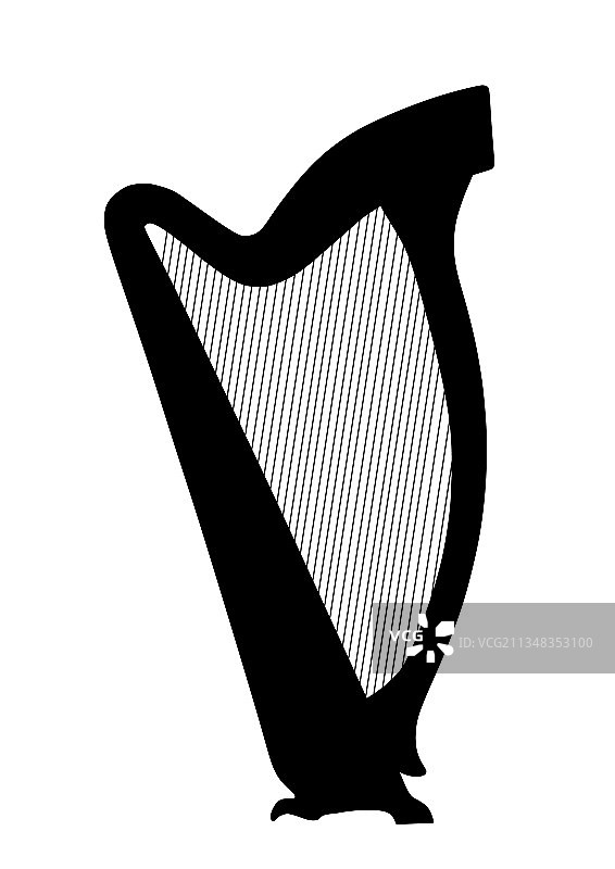 竖琴剪影图片素材