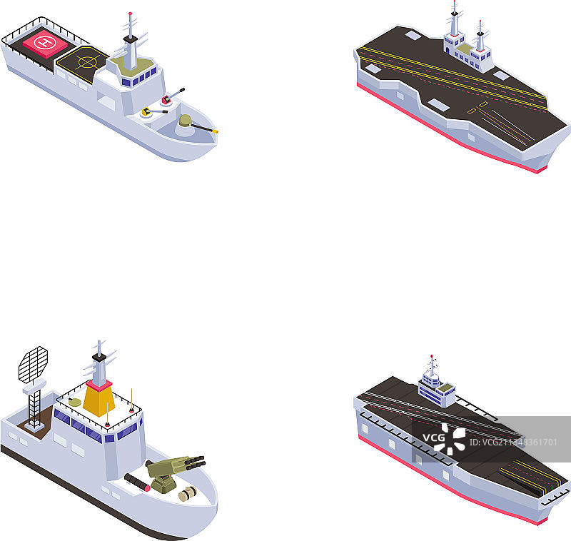 2.5D船舶和邮轮图标图片素材