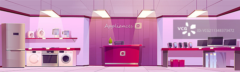 带有手机和冰箱的家用电器商店图片素材