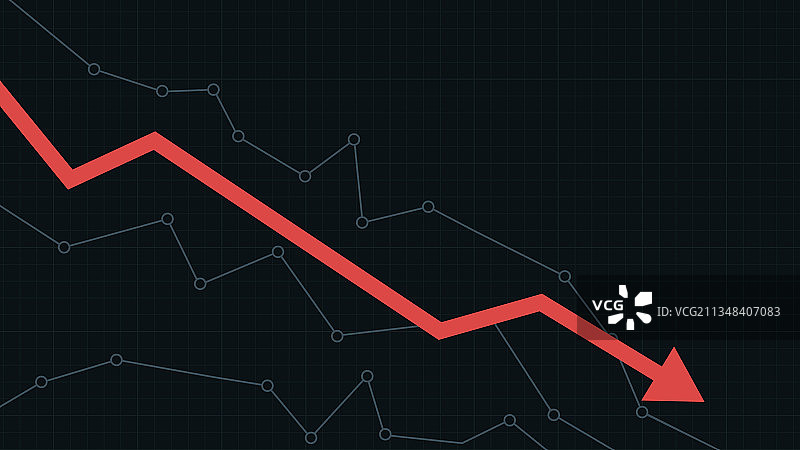 股市下跌折线图图片素材