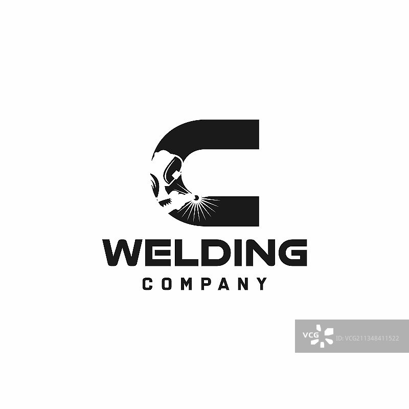 字母C焊接标志焊工轮廓工作图片素材