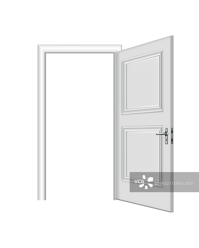 带框架的白色入口逼真门图片素材