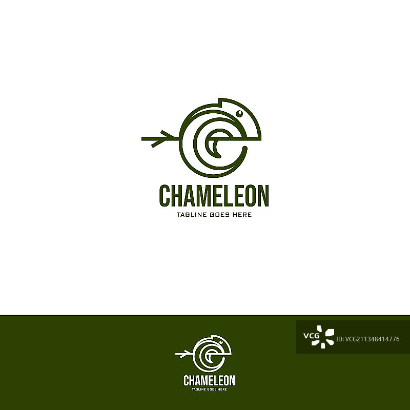 现代线条艺术变色龙logo模板图片素材