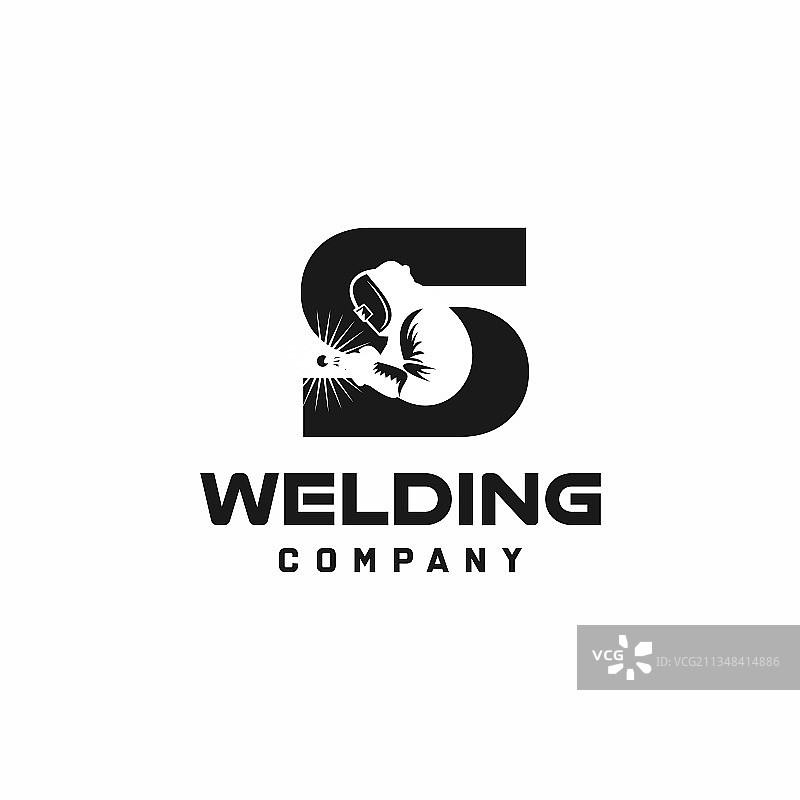字母S焊接logo焊工轮廓工作图片素材
