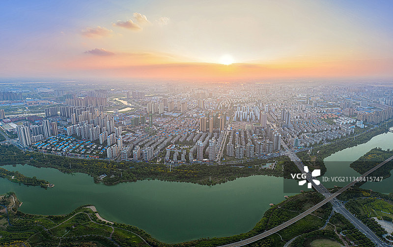 航拍孝感槐荫公园全景图片素材