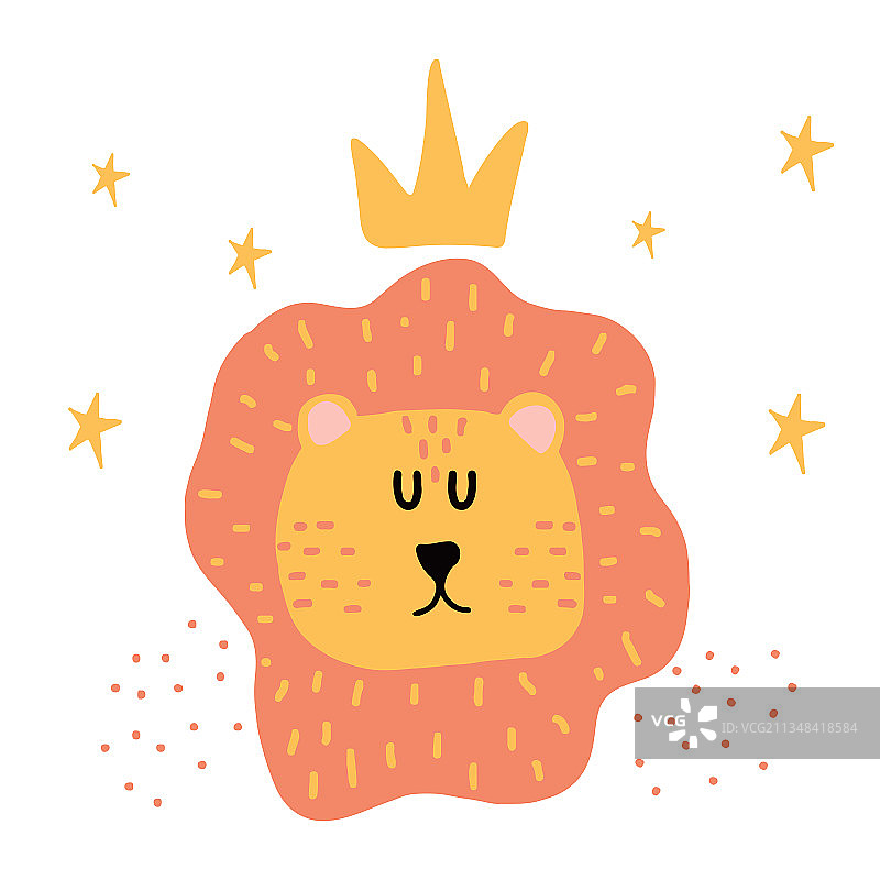 儿童手绘狮子头图片素材