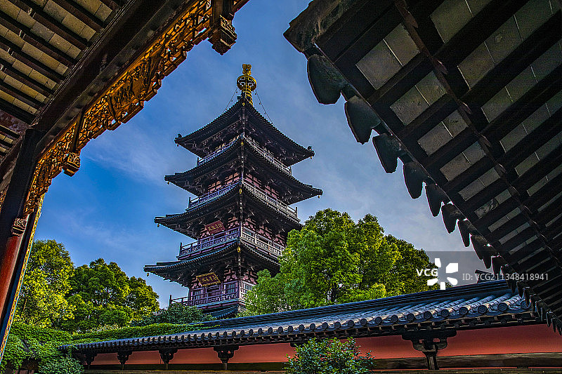 苏州运河十景：枫桥夜泊、寒山寺图片素材